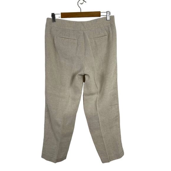 Talbots Heritage Linen Straight Leg High Waist Beige Trousers Pants SZ 6 Neutral - Picture 6 of 13